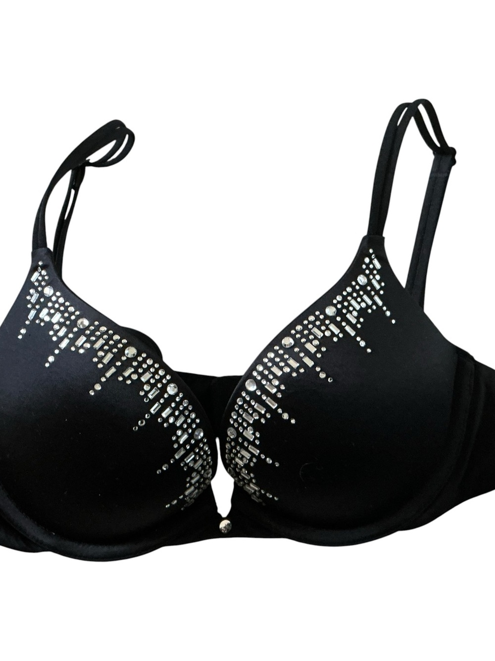 Victoria's Secret Black Rhinestone Push-Up Bra 32B